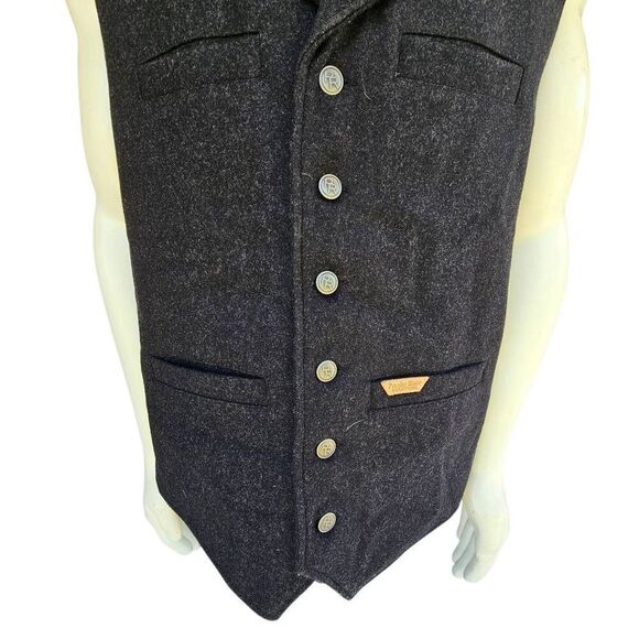 Powder River Outfitters Wool Blend Vest XXL Black Western Button Panhandle Slim - Picture 3 of 10